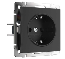 Розетка с заземлением Werkel черный матовый W1171008 4690389156878