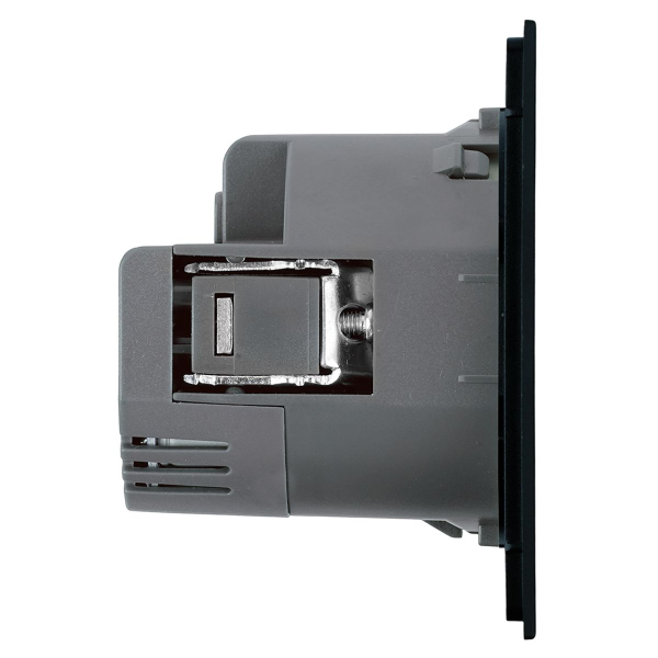 Розетка 1-местная з/ш с/з 16А + USB + Type C (механизм), Stekker, 250В, 20W Мия, RST16-3119-05, черный бархат 50452