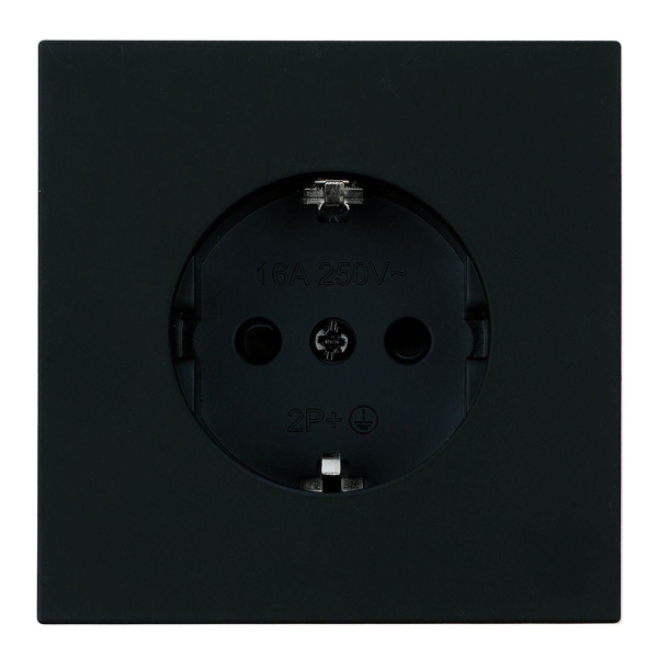 Розетка 1-местная с защитной шторкой с/з (механизм), Stekker, 250В, 16А Мия, RST16-3110-05, черный бархат 50454
