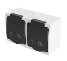 Розетка 2-местная с крышкой Stekker Велена PST16-12-54 32754