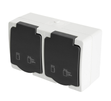 Розетка 2-местная с крышкой Stekker Велена PST16-12-54 32754