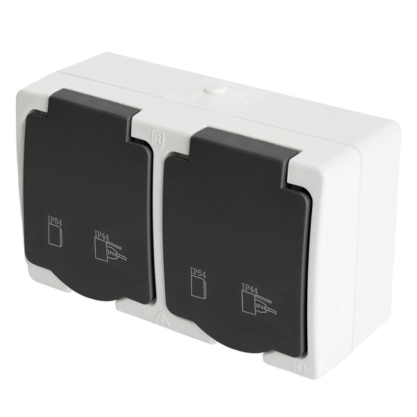 Розетка 2-местная с крышкой Stekker Велена PST16-12-54 32754