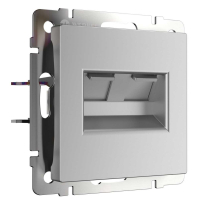 Розетка двойная Ethernet RJ-45 Werkel серебряный W1181106 4690389156489