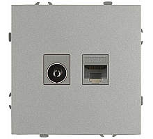 Розетка ЭРА Galaxy 15-3110-03 комбинированная RJ45+TV IP20 алюминий Б0070780