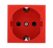 Розетка LK Studio с з/к, со шторками (красный) LK45 ( для выделения 'чиcтого питания сети') 851107-1