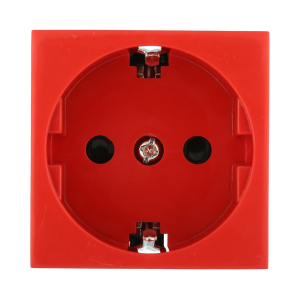 Розетка LK Studio с з/к, со шторками (красный) LK45 ( для выделения 'чиcтого питания сети') 851107-1