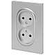 Розетка ЭРА Arktik 16-2107-03 без заземления двойная 2X2P 16А-250В алюминий Б0071683