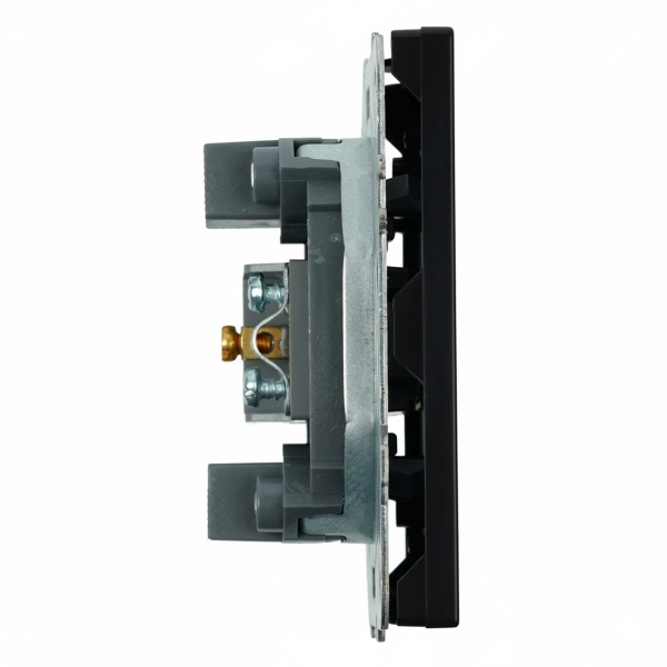 Розетка телевизионная 1-местная (механизм), STEKKER, 75 Ом, 5-862МГц, серия Эмили, RST00-5108-05, черный уголь, soft touch 49849