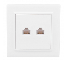Розетка RJ-45 2-местная СП Минск белая EKF ERK02-035-10