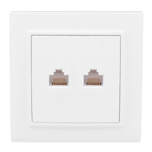 Розетка RJ-45 2-местная СП Минск белая EKF ERK02-035-10