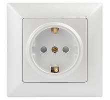 Розетка ЭРА Intro Solo Schuko 2P+E 16A 250V со шторками перламутровый 4-206-06 Б0053686
