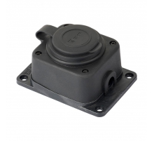 Роз. одномест. с защит. крышкой каучуковая 230В 2P+PE 16A IP44 EKF PRO RPS-014-16-230-44-r