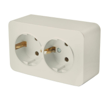Розетка двойная 2P+PE Stekker София слоновая кость MST16-12-04 49497