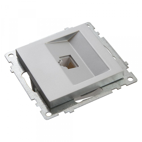 Розетка компьютерная RJ-45 Stekker Катрин серебро GLS00-7107-03 39585 Розетка компьютерная RJ-45 Stekker Катрин серебро GLS00-7107-03 39585