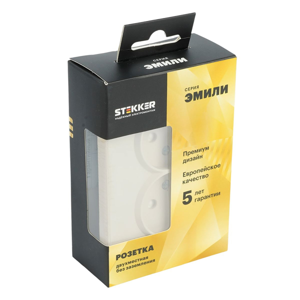 Розетка 2-местная с защитной шторкой, Stekker, б/з, 250В, 16А Эмили, RST16-5116-08, кашемир, soft touch 49903