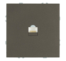 Розетка компьютерная 1-местная RJ-45 (механизм), Stekker Эмили, RST00-5117-09, антрацит, soft touch 49925