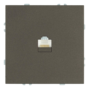 Розетка компьютерная 1-местная RJ-45 (механизм), Stekker Эмили, RST00-5117-09, антрацит, soft touch 49925