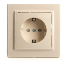 Розетка 2P+PE Stekker Эрна со шторками слоновая кость PST16-9010-02 39236