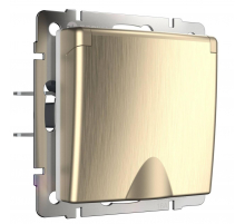Розетка влагозащищенная с заземлением с защитной крышкой и шторками Werkel шампань рифленый W1171210 4690389159770