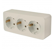 Розетка тройная 2P+PE Stekker София слоновая кость MST16-13-04 49501