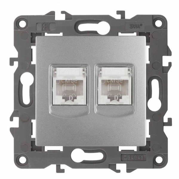 Розетка информационная 2XRJ45 ЭРА Elegance 14-3108-03 Б0034310 Розетка информационная 2XRJ45 ЭРА Elegance 14-3108-03 Б0034310