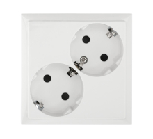 Розетка LK Studio двойная с з/к, со шторками (белый) LK60 863504-1