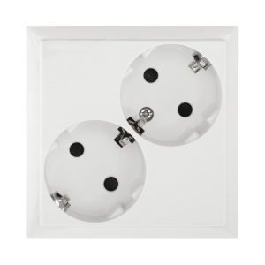 Розетка LK Studio двойная с з/к, со шторками (белый) LK60 863504-1