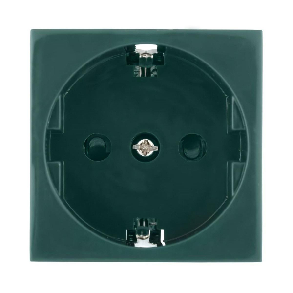 Розетка LK Studio с з/к, со шторками (зеленый) LK45 ( для выделения 'чиcтого питания сети') 851119