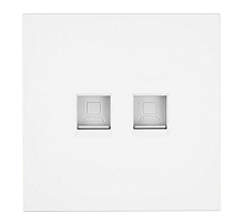 Розетка компьютерная 2-местная RJ-45 (механизм) Stekker Мия RST00-3111-01 белая магнолия 50437