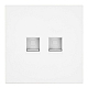 Розетка компьютерная 2-местная RJ-45 (механизм) Stekker Мия RST00-3111-01 белая магнолия 50437