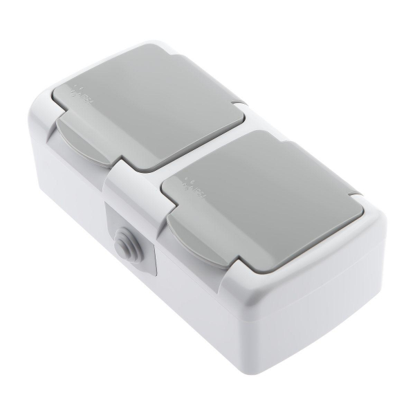 Розетка двойная ЭРА Intro Atlantic Schuko 2x2P+E 16A 250V с крышкой 5-203-03 Б0051060 Розетка двойная ЭРА Intro Atlantic Schuko 2x2P+E 16A 250V с крышкой 5-203-03 Б0051060