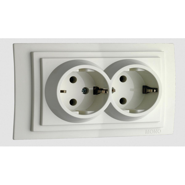 Розетка 2К+З двойная Mono Electric Despina/ Larissa 16A 250V винтовое подключение белый 500-001904-120 Розетка 2К+З двойная Mono Electric Despina/ Larissa 16A 250V винтовое подключение белый 500-001904-120