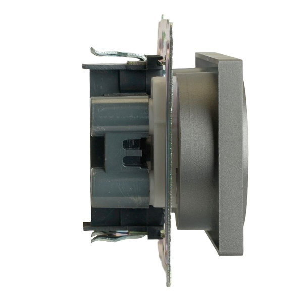 Розетка двойная 2P Stekker Катрин со шторками графит GLS10-7113-06 49421