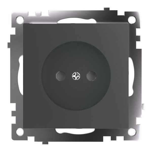 Розетка 2P Stekker Катрин со шторками графит GLS10-7109-06 49420