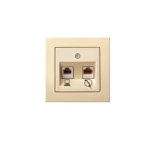 Розетка RJ45/RJ11 Liregus Epsilon бежевый 28-084