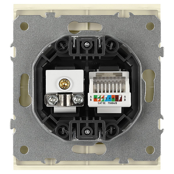 Розетка ЭРА Arktik 16-3110-02 комбинированная RJ45+TV слоновая кость Б0070495