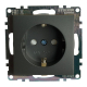 Розетка 2P+PE Stekker Катрин со шторками графит GLS16-7110-06 49423