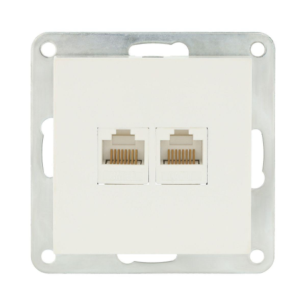 Розетка компьютерная 2хRJ-45 LK Studio LK80 кат.5е белый 846204-1 Розетка компьютерная 2хRJ-45 LK Studio LK80 кат.5е белый 846204-1