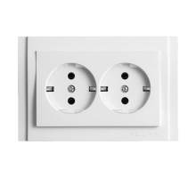 Розетка двойная 2P+E Vesta-Electric Verona белый F00050201BEL