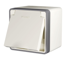 Розетка влагозащищенная с заземлением с защитной крышкой и шторками Werkel Gallant слоновая кость W5071203 4690389164590