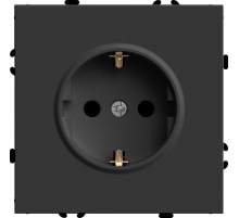 Розетка 2P+PE Stekker Эмили со шторками черный уголь RST16-5110-05 49854