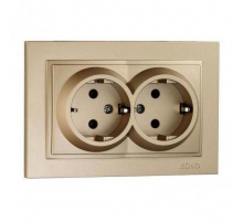 Розетка 2К+З двойная Mono Electric Despina 16A 250V винтовое подключение титан 102-222204-120