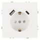 Розетка 1-местная з/ш с/з 16А + USB + Type C (механизм), Stekker, 250В, 20W Эмили, белый фарфор, soft-touch, RST16-5119-01 50217