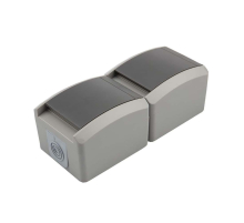 Блок вертикальный 2 розетки INDUSTRIAL IP54 с заземлением, о/у, серый KRANZ KR-78-0615