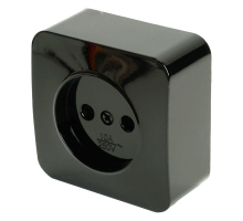 Розетка 2P Stekker София черный MST10-11-02 49313