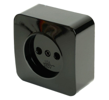 Розетка 2P Stekker София черный MST10-11-02 49313