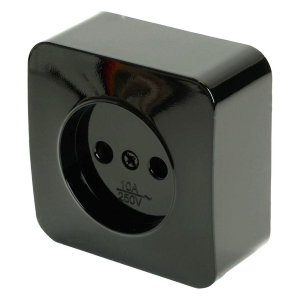 Розетка 2P Stekker София черный MST10-11-02 49313