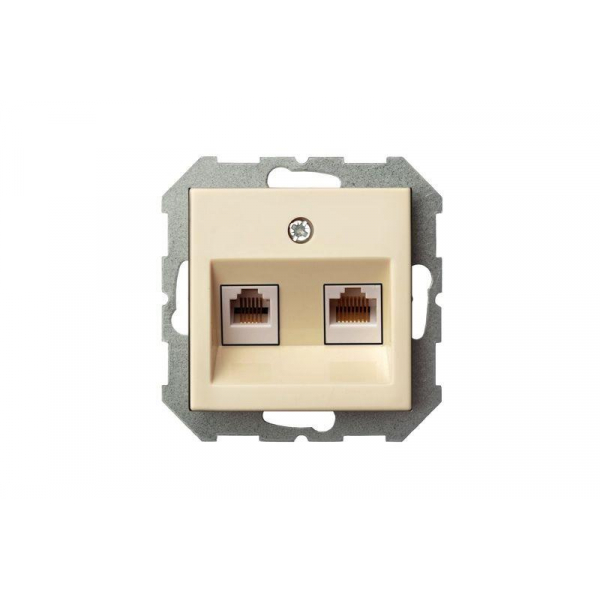 Розетка 2хRJ45 Liregus Epsilon бежевый 28-083 Розетка 2хRJ45 Liregus Epsilon бежевый 28-083