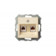 Розетка 2хRJ45 Liregus Epsilon бежевый 28-083