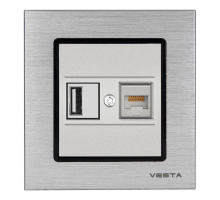 Розетка LAN/USB Vesta-Electric Exclusive Silver Metallic серебро FRZ00050502SRB